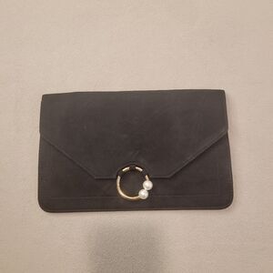 ASOS Black Suede Clutch Envelope Bag